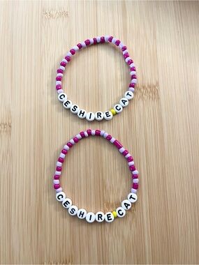 Alice In Wonderland Inspired Beaded 'CHESHIRECAT' Bracelets